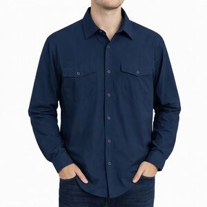 Merrell Dark Blue Casual Button Down Shirt